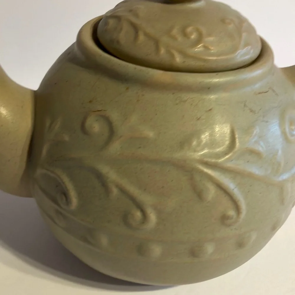 Vintage Tan‎ Large-vine Stoneware Teapot